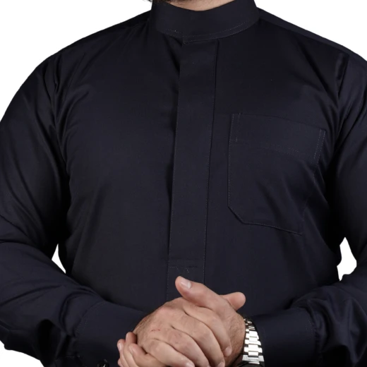 MIDRAZ Navy Blue Plain Thobe, Size (2XL) – Elegant Minimal Design - Midraz - Image 2