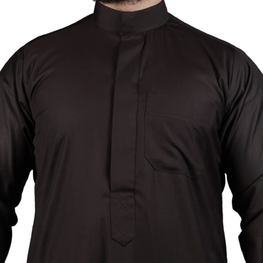MIDRAZ Brown Plain Thobe, Size (S) – Classic Minimal Design - Midraz - Image 2