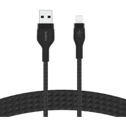 كابل Belkin BoostCharge Pro Flex بطول 10 أقدام مضفر Lightning لجهاز iPhone 14/13 - شحن سريع